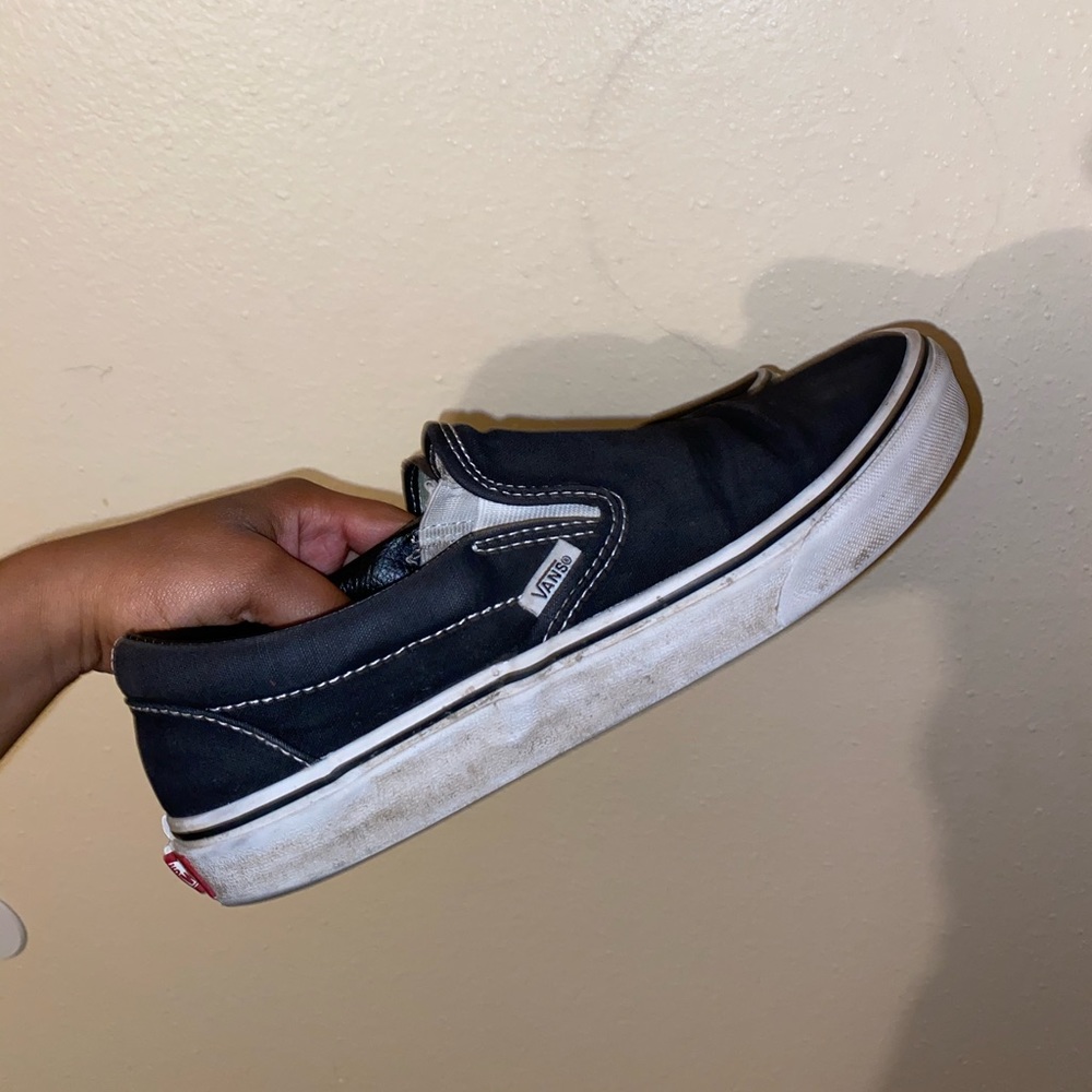 Black and White Slip On Vans